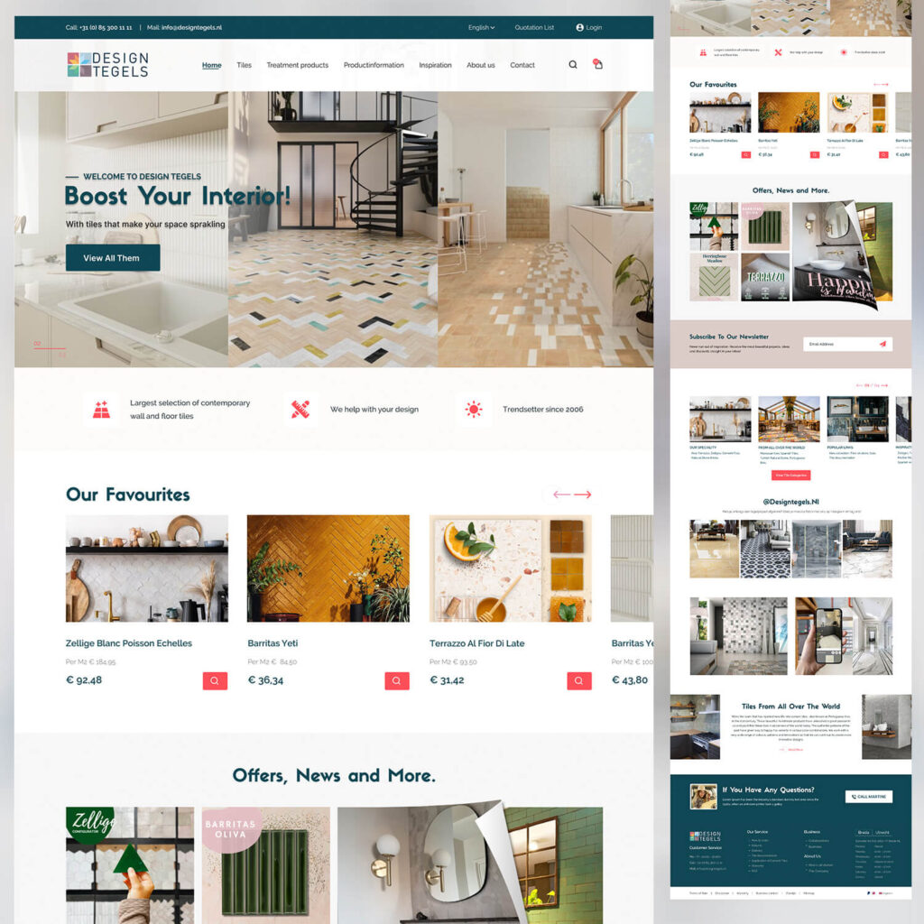 Designtegels Home Page Custom Mockup Design